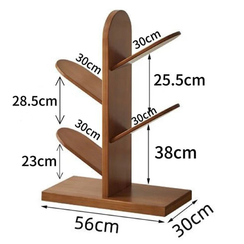 Solid Wood Bookcase Storage Rack