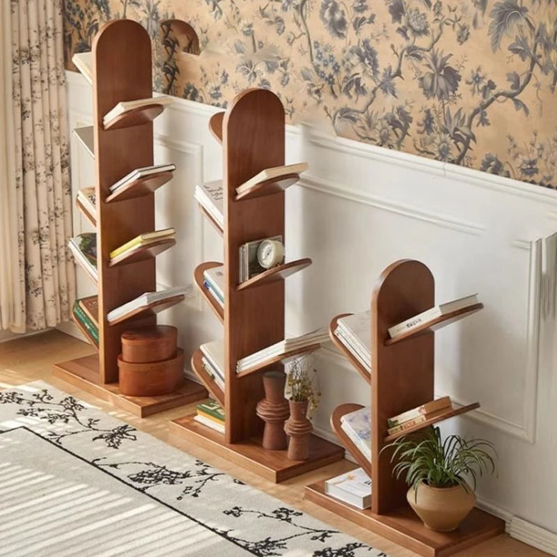 Solid Wood Bookcase Storage Rack