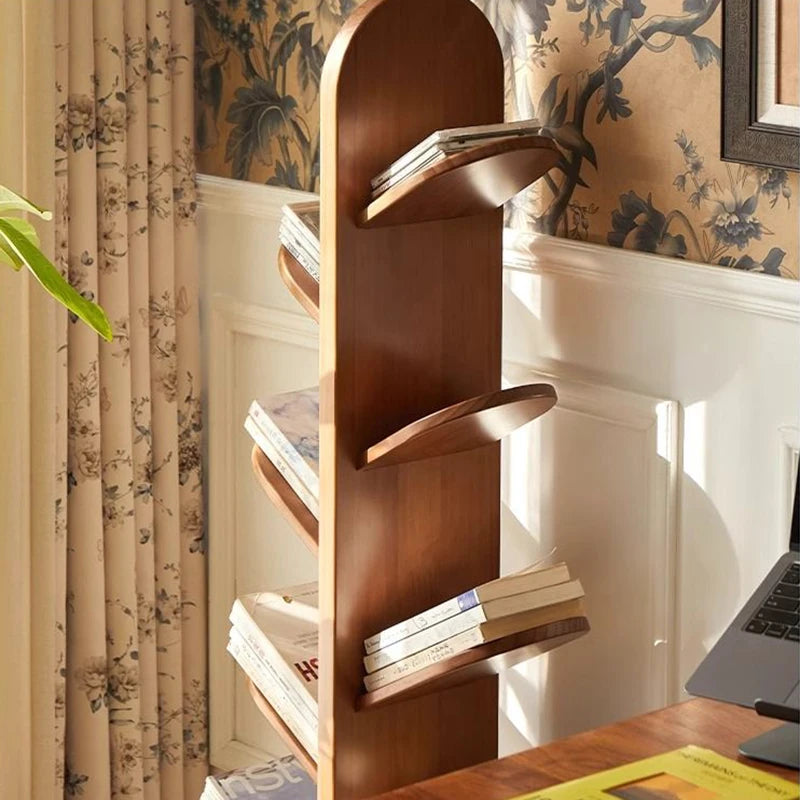 Solid Wood Bookcase Storage Rack