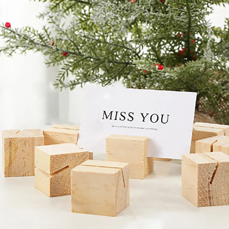 Wooden Business Card Holder Stand