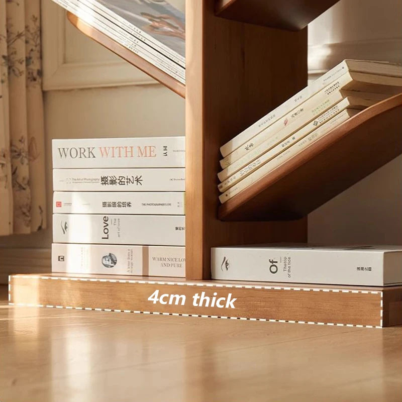 Solid Wood Bookcase Storage Rack
