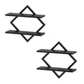2-Tier Wood Floating Shelf Set