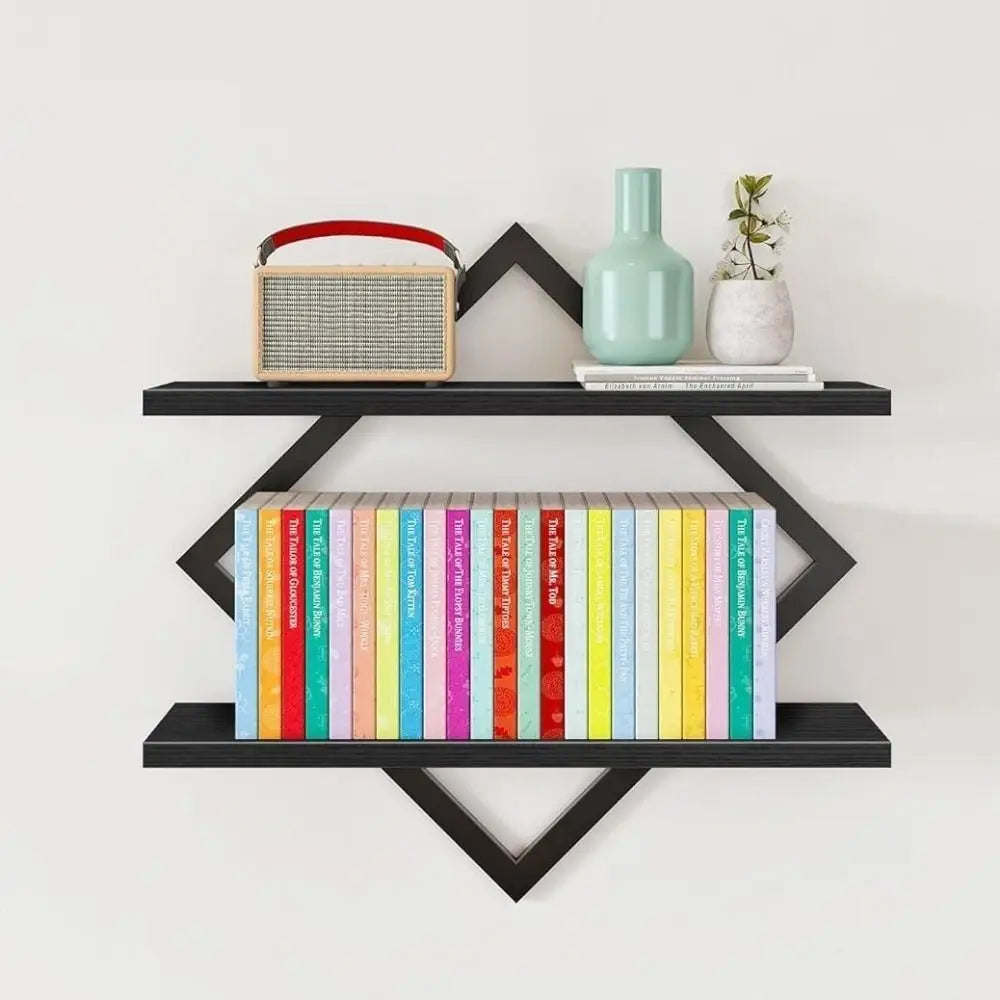 2-Tier Wood Floating Shelf Set