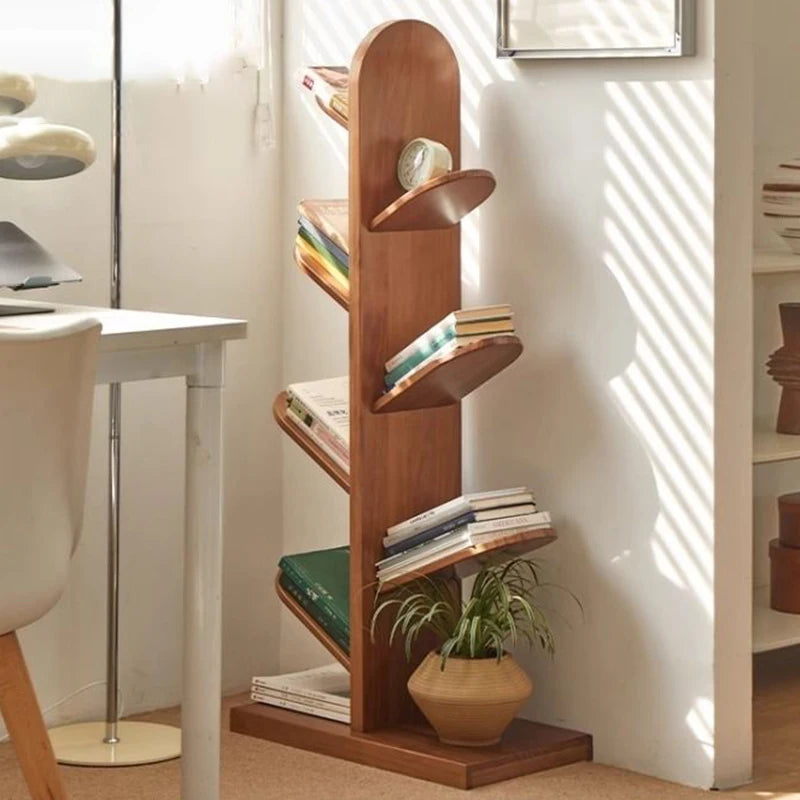 Solid Wood Bookcase Storage Rack