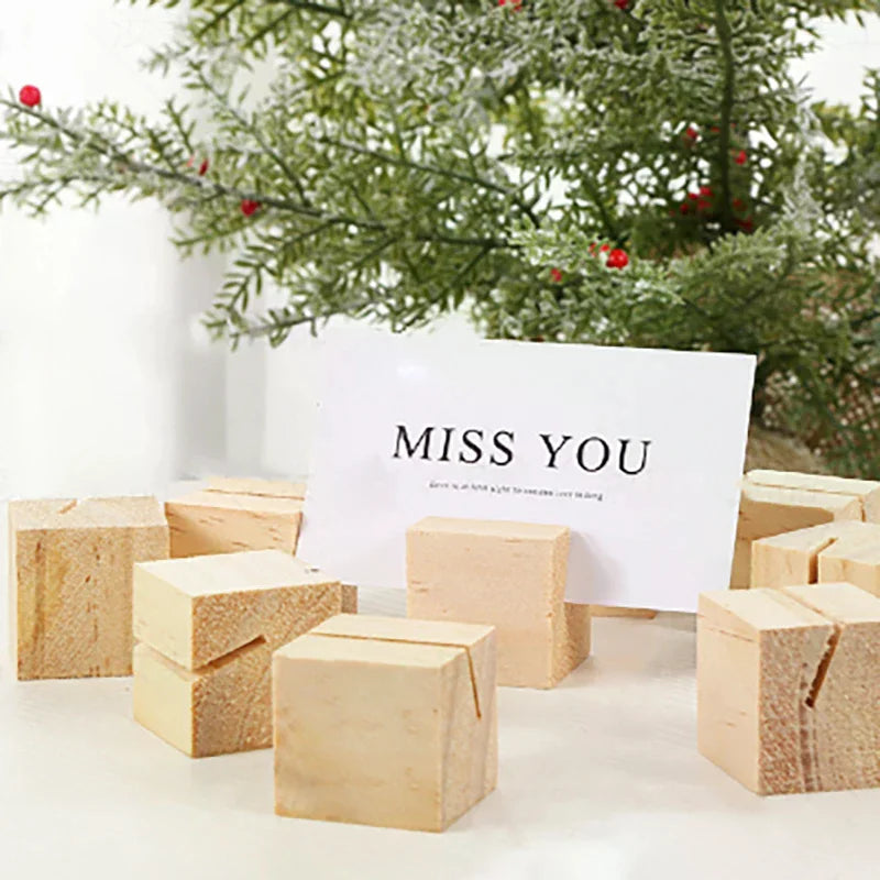 Wooden Business Card Holder Stand