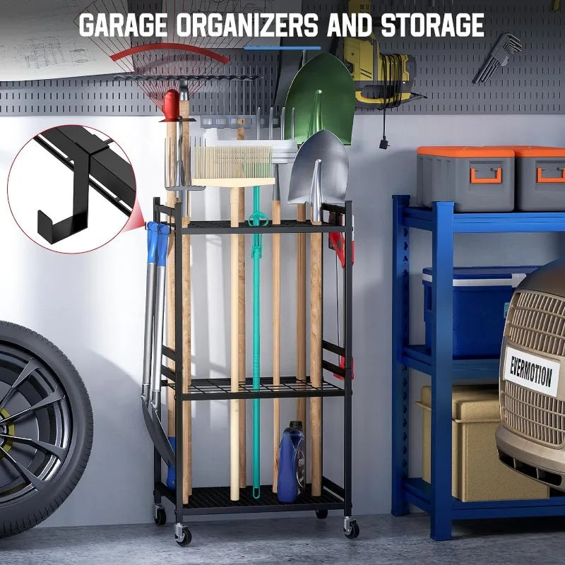 Metal Garden Tool Storage Rack