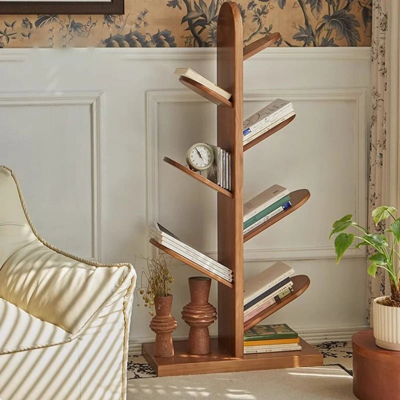 Solid Wood Bookcase Storage Rack