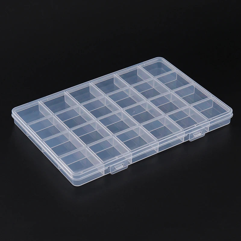 Clear Grid Storage Box Organizer