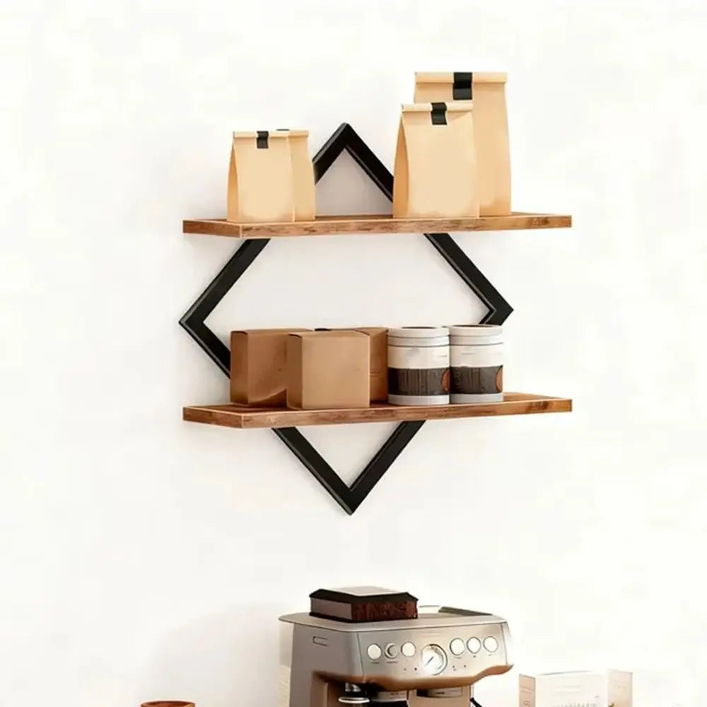 2-Tier Wood Floating Shelf Set