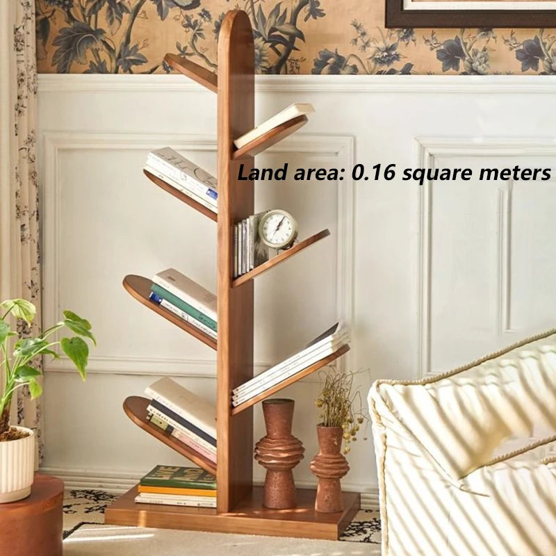 Solid Wood Bookcase Storage Rack