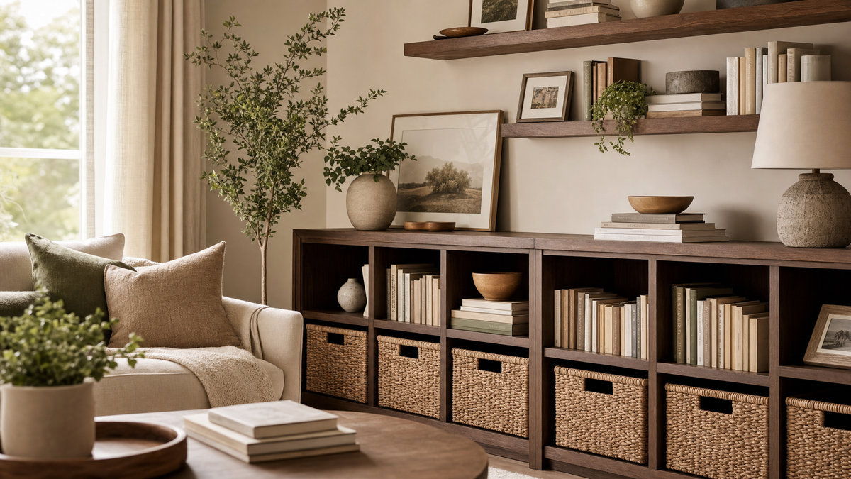 Organized living room interior
